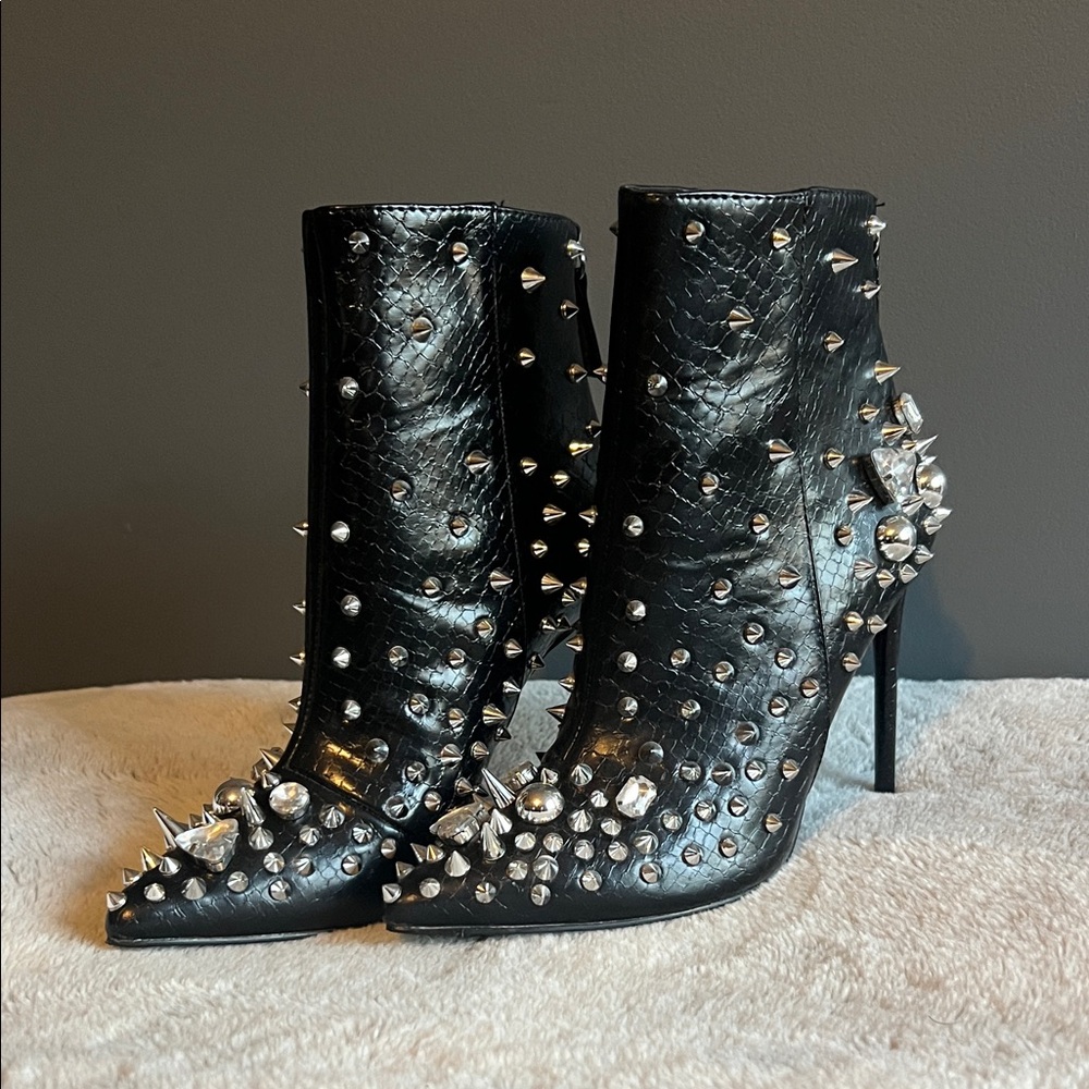 Steve Madden Black Studded Ankle Booties